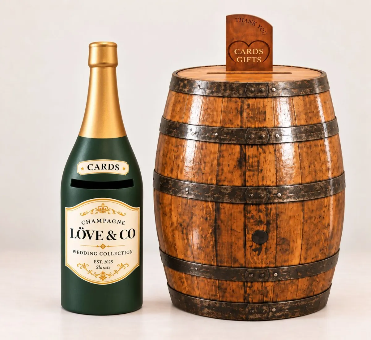 Wedding Post Box-whiskey Barrel / Champagne Bottle - Image 1