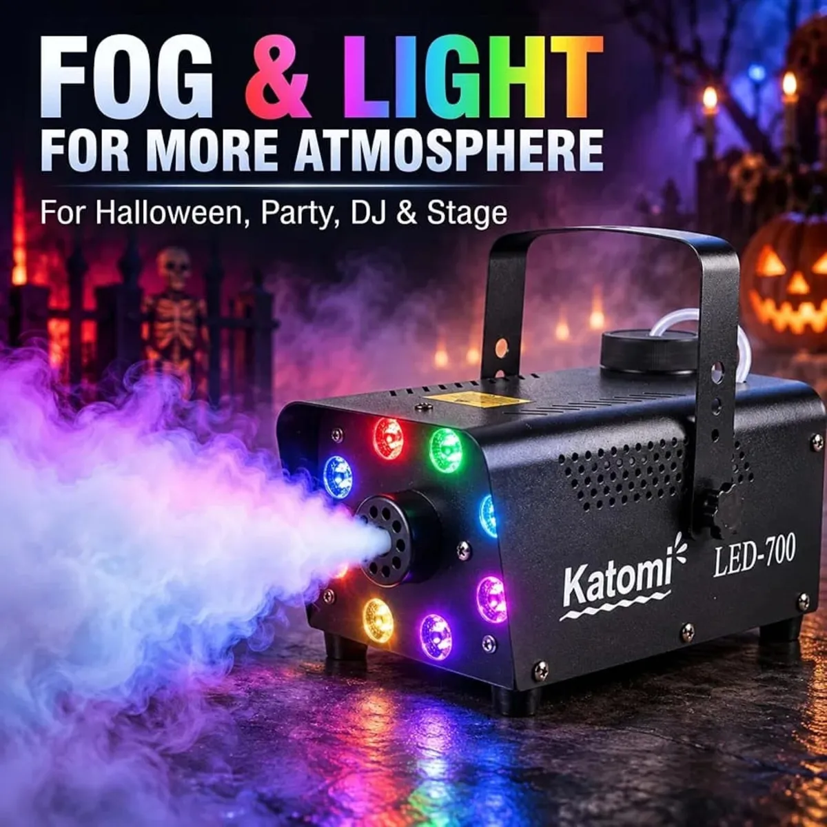 500W Smoke Machine with 13 Colour RGB Effect, 8 LE - Image 2