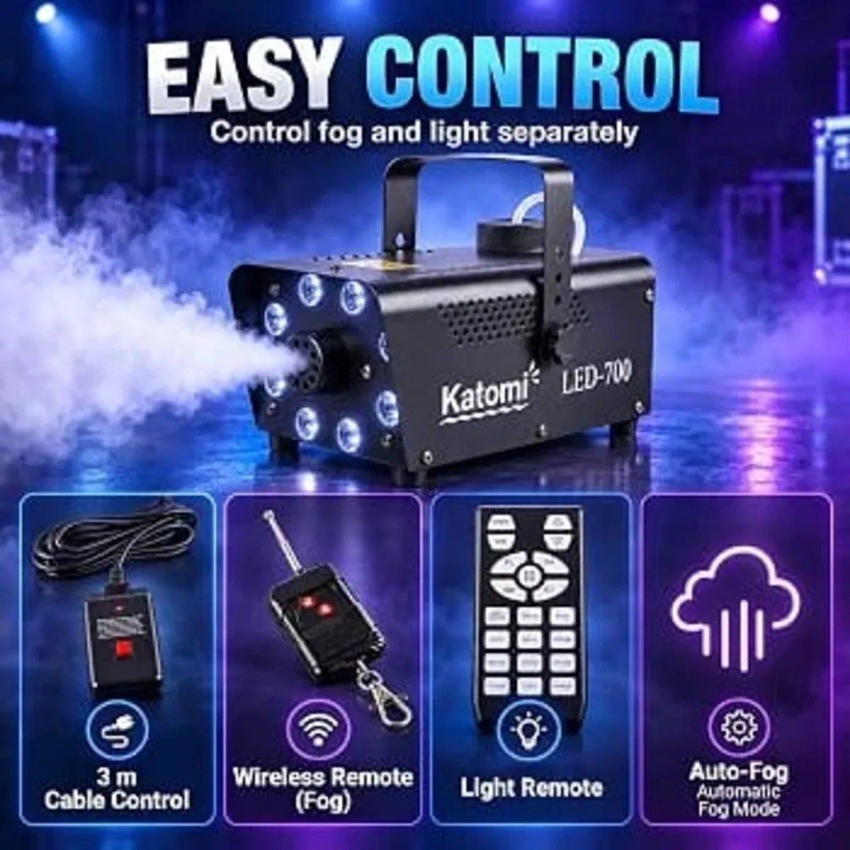 500W Smoke Machine with 13 Colour RGB Effect, 8 LE - Image 4
