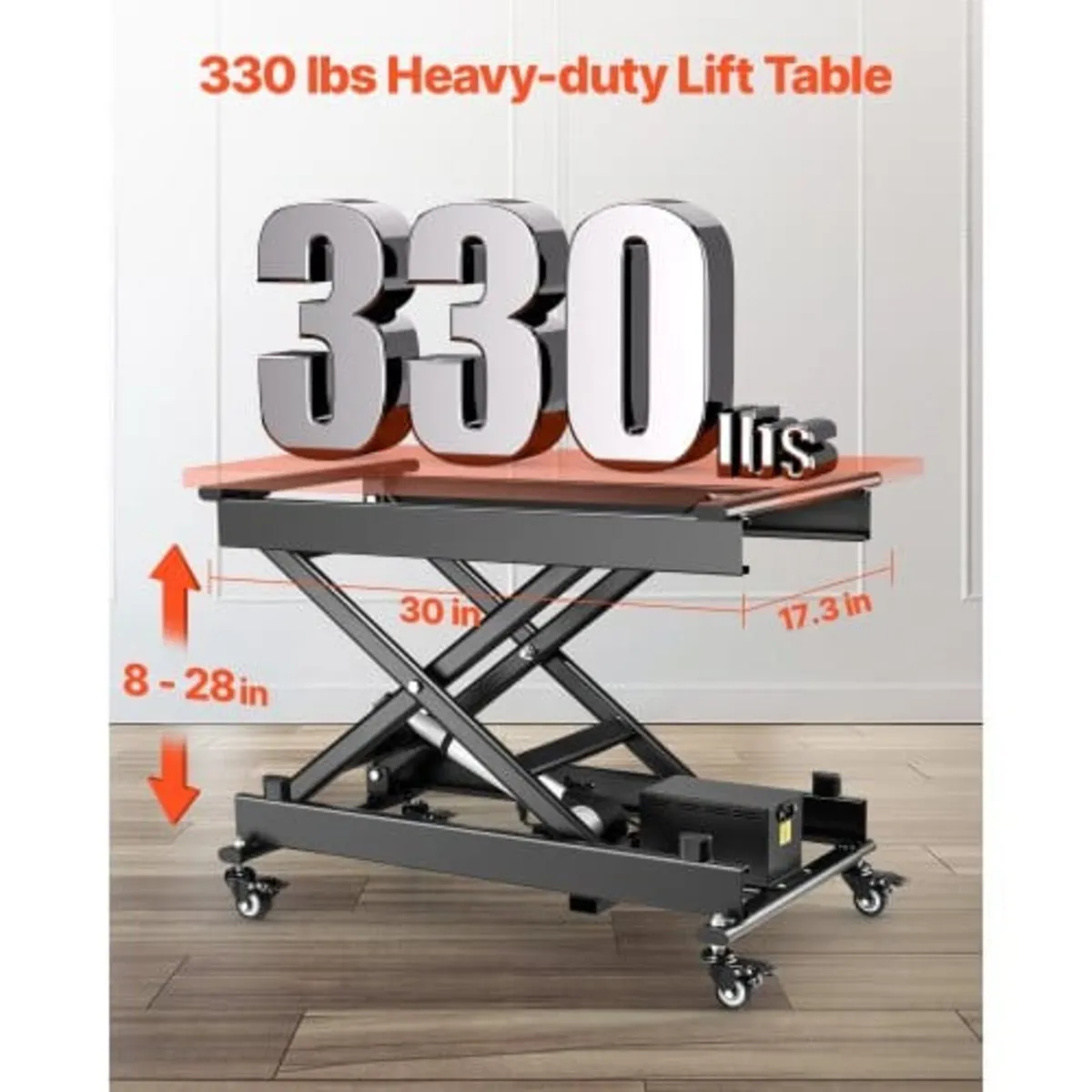 Electric Lift Table, 330 lbs Capacity Single Sciss - Image 3