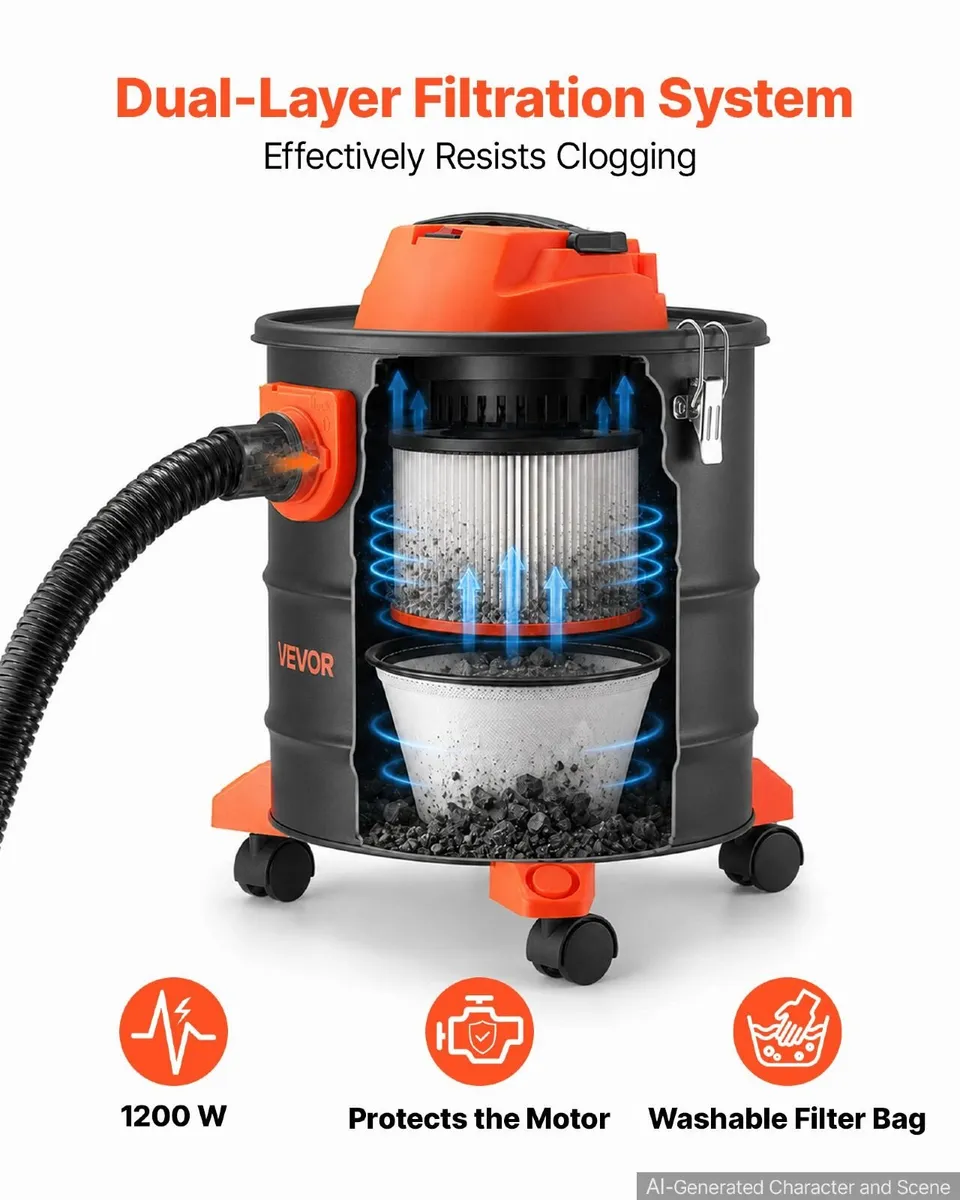 20L 1200W Ash Vacuum Cleaner - Image 2