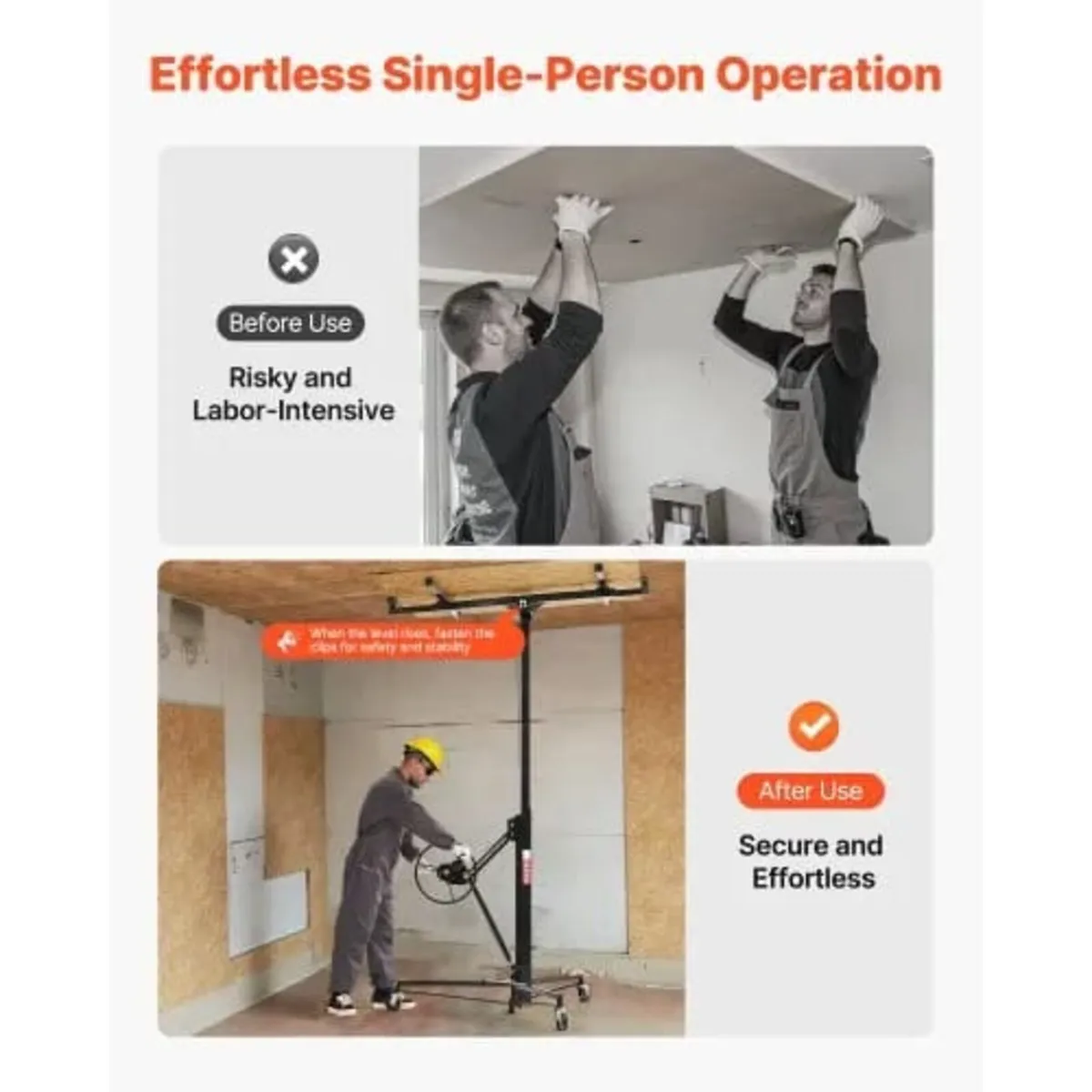 3353mm Drywall Lift, Heavy-Duty 68 kg Sheetrock Ho - Image 4