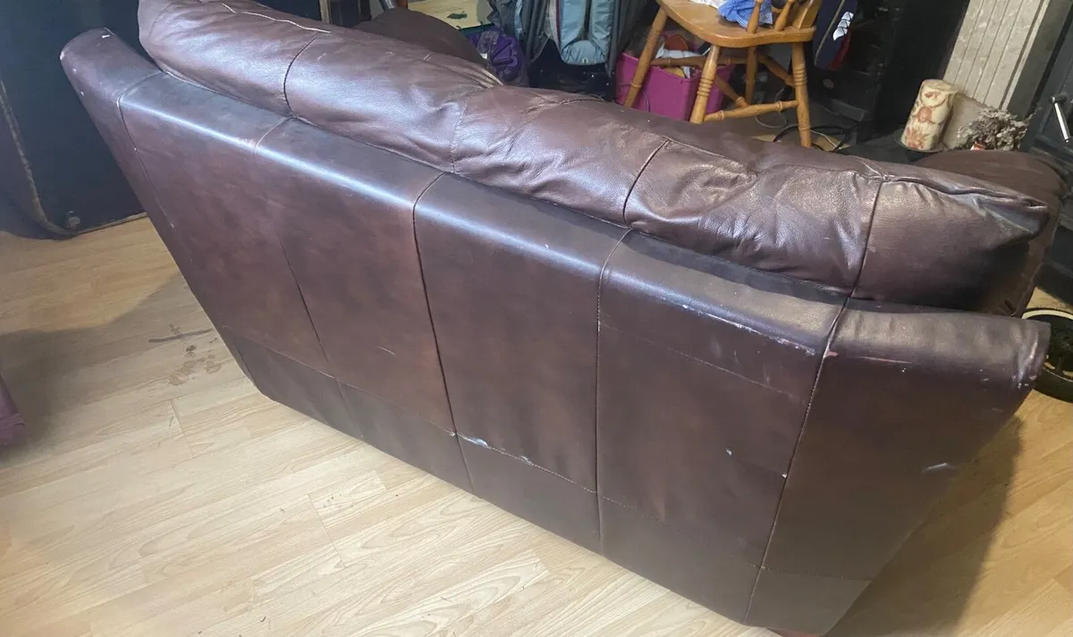 Leather 2 Seat Sofa - Image 3