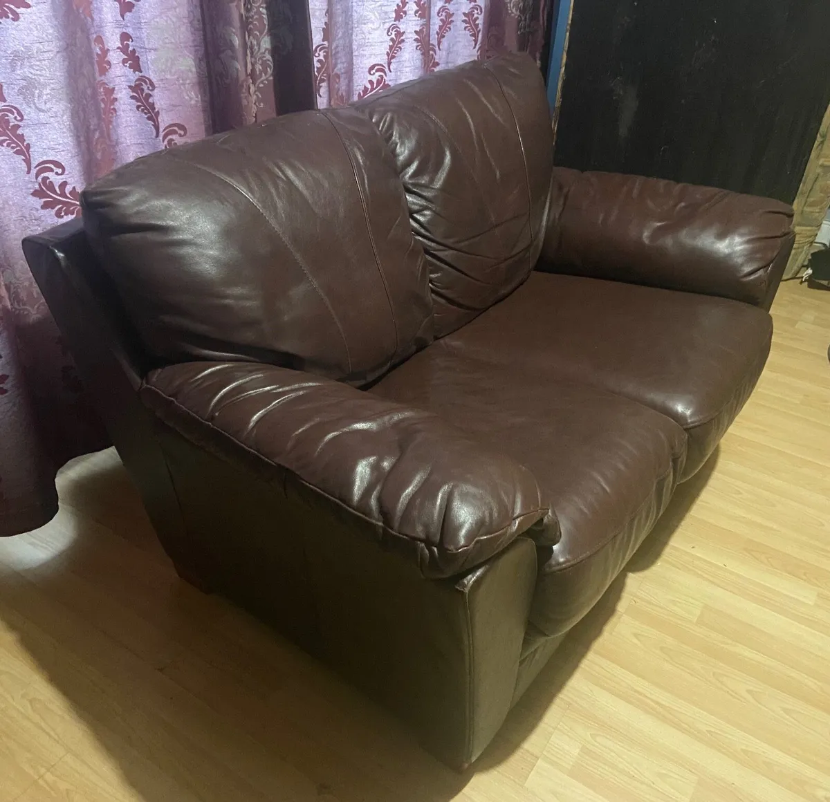 Leather 2 Seat Sofa - Image 2