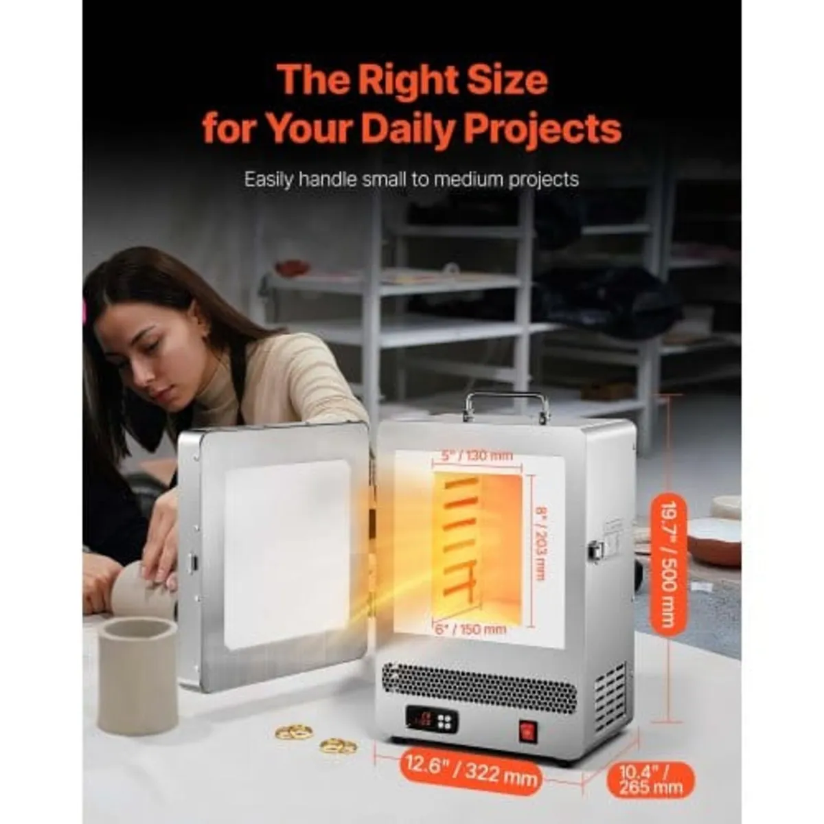 Electric Melting Furnace, 1650W Digital Melting Fu - Image 3