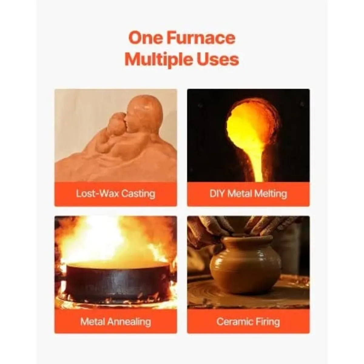 Electric Melting Furnace, 1650W Digital Melting Fu - Image 4