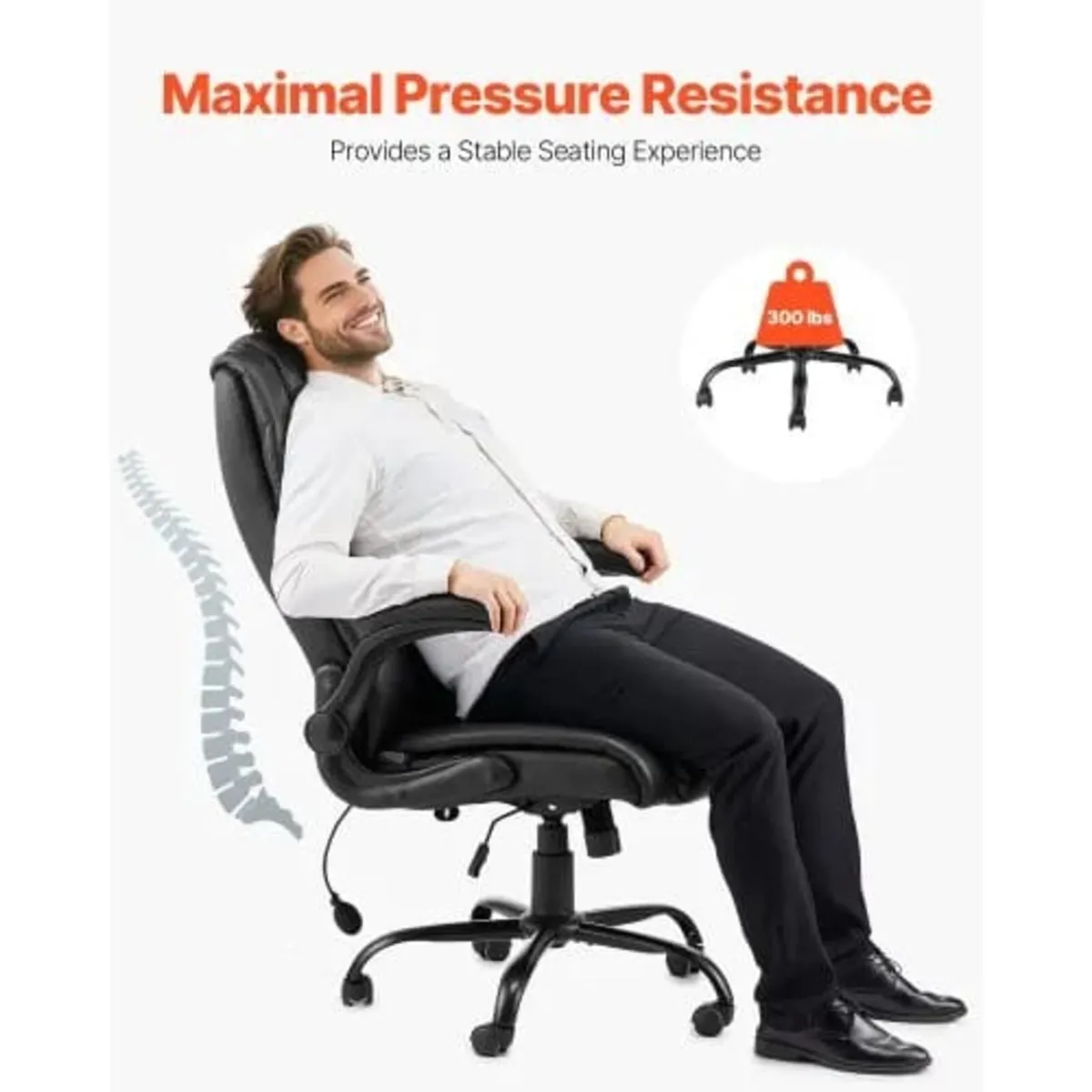 Executive Chair, High Back Office Chair with Flip- - Image 2