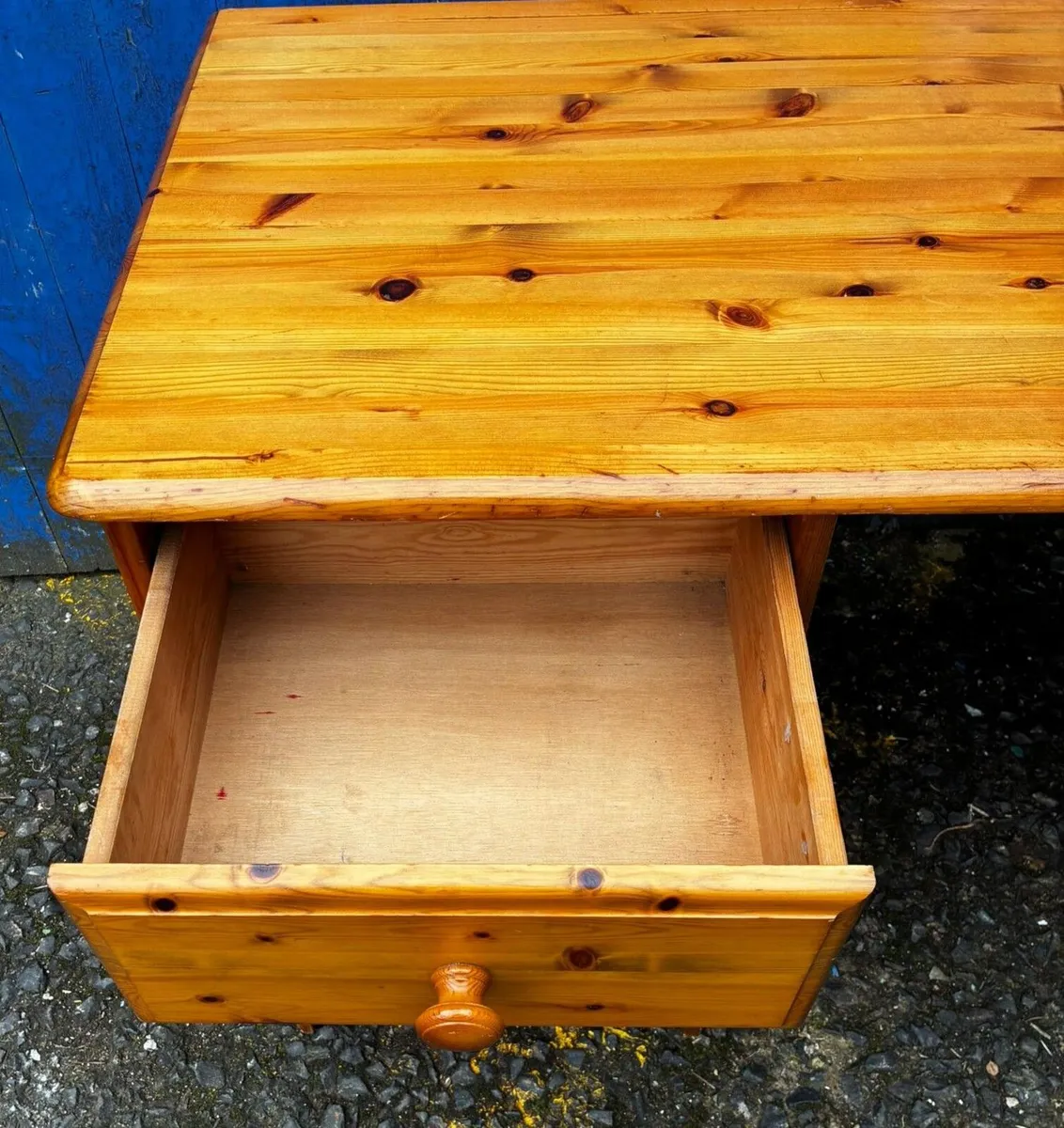Large Pine Pedestal Desk - Image 2