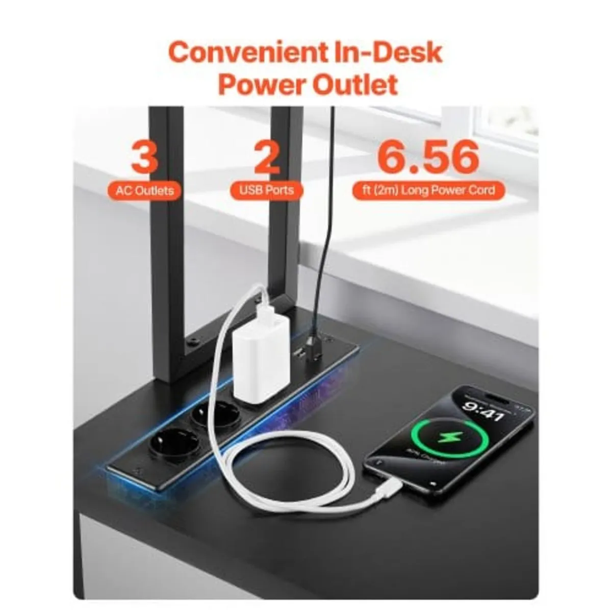 L-Shaped Gaming Desk with LED Lights, 1.2m Reversi - Image 3