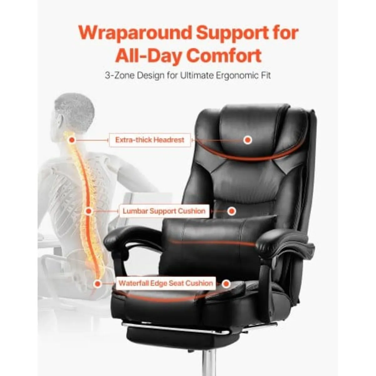 Executive Chair, High Back Office Chair with Footr - Image 2