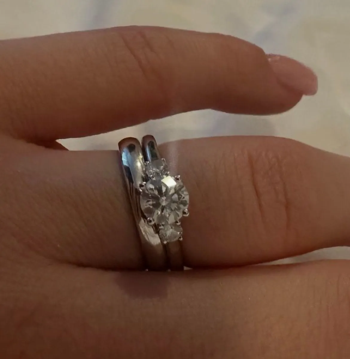 14K White Gold Diamond Engagement Ring 1.05ct  IGI Certified - Image 2