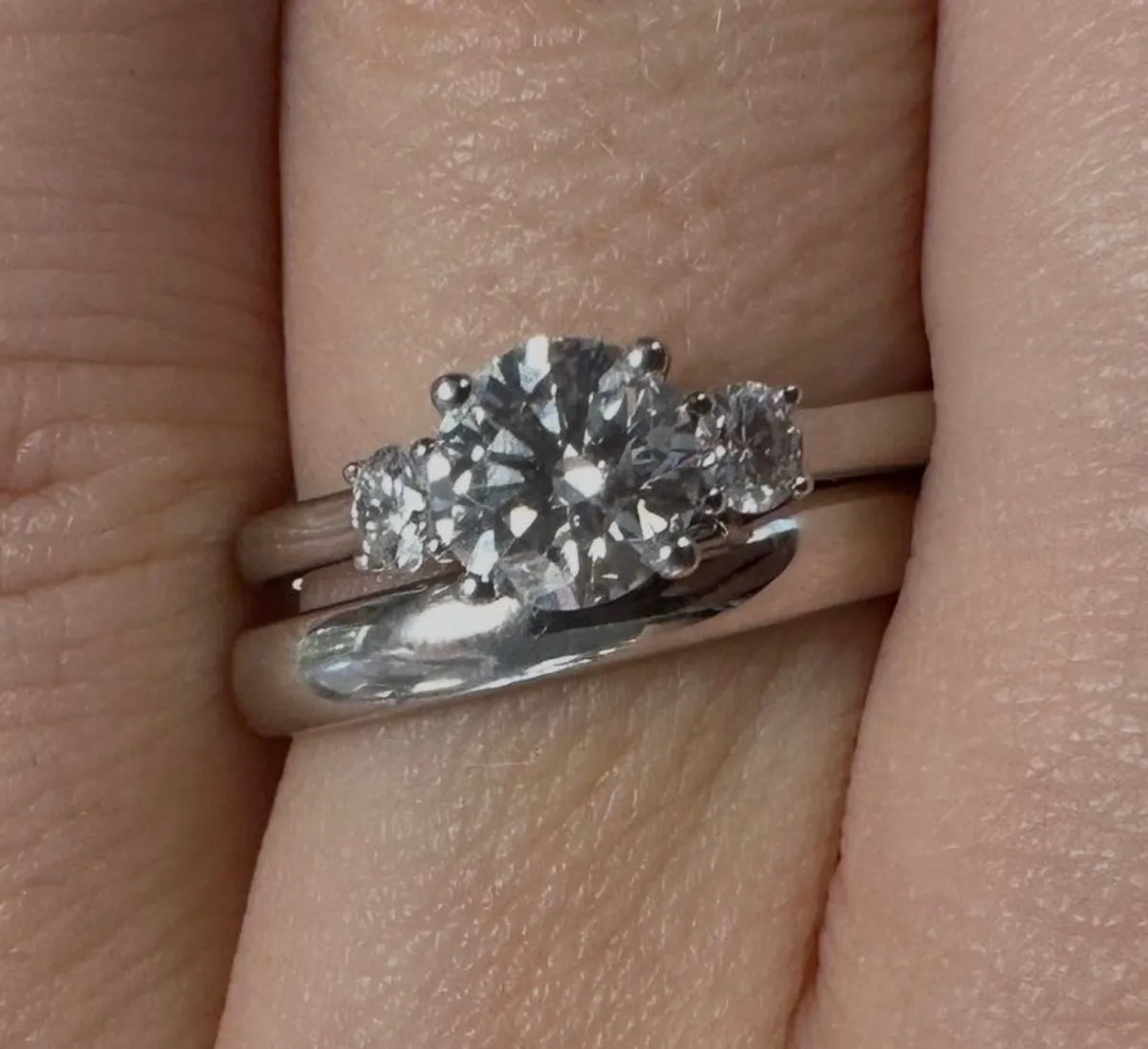 14K White Gold Diamond Engagement Ring 1.05ct  IGI Certified - Image 3