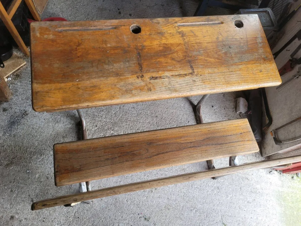 Antique school desk - Image 4