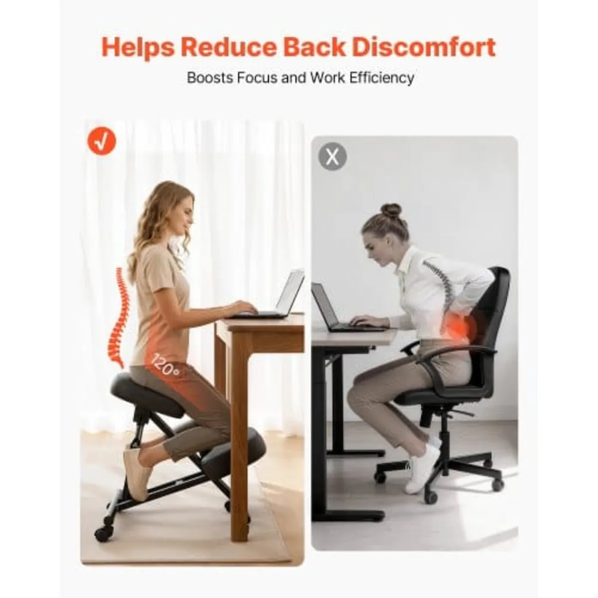 Ergonomic Kneeling Chair with Wheels, Mobile X-Sha - Image 2