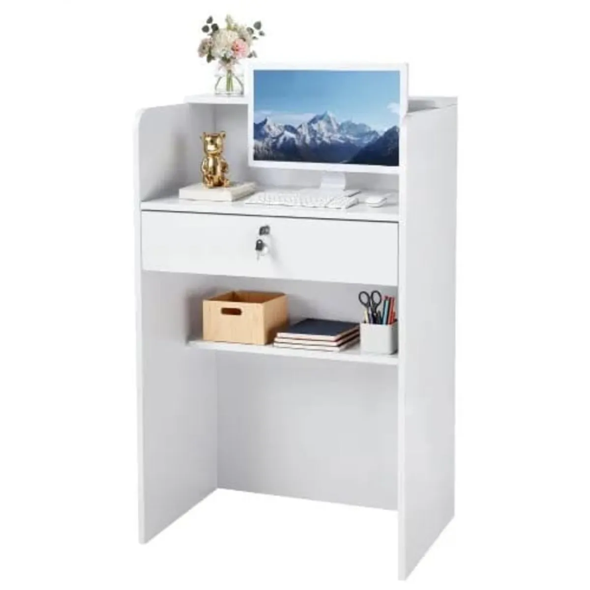 Standing Desk, Adjustable Height Mobile Stand Up D - Image 1