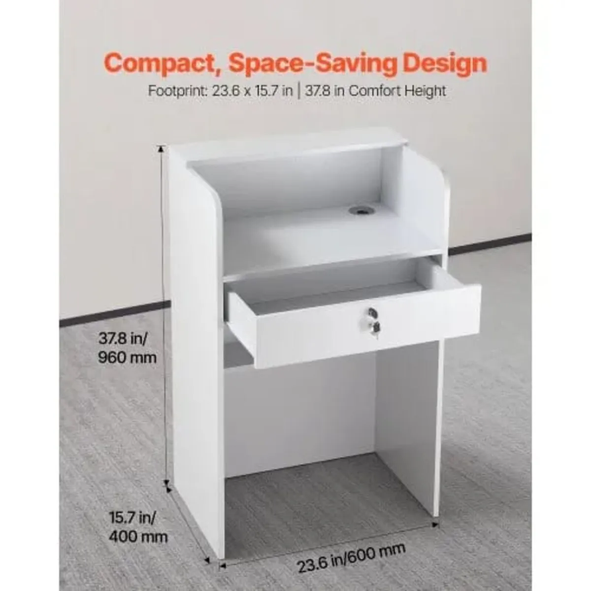 Standing Desk, Adjustable Height Mobile Stand Up D - Image 4