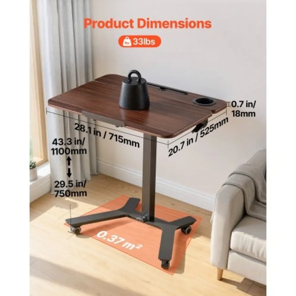 Reception Desk, 60 cm Rectangular Front Counter Ta - Image 2