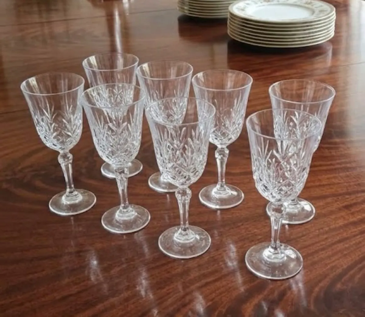 Vintage Crystal Wine Glasses - Image 1