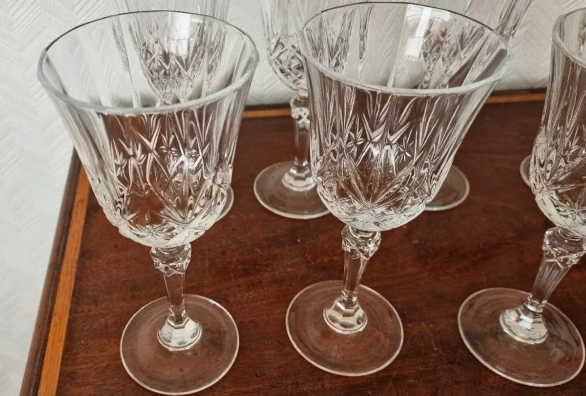 Vintage Crystal Wine Glasses - Image 3