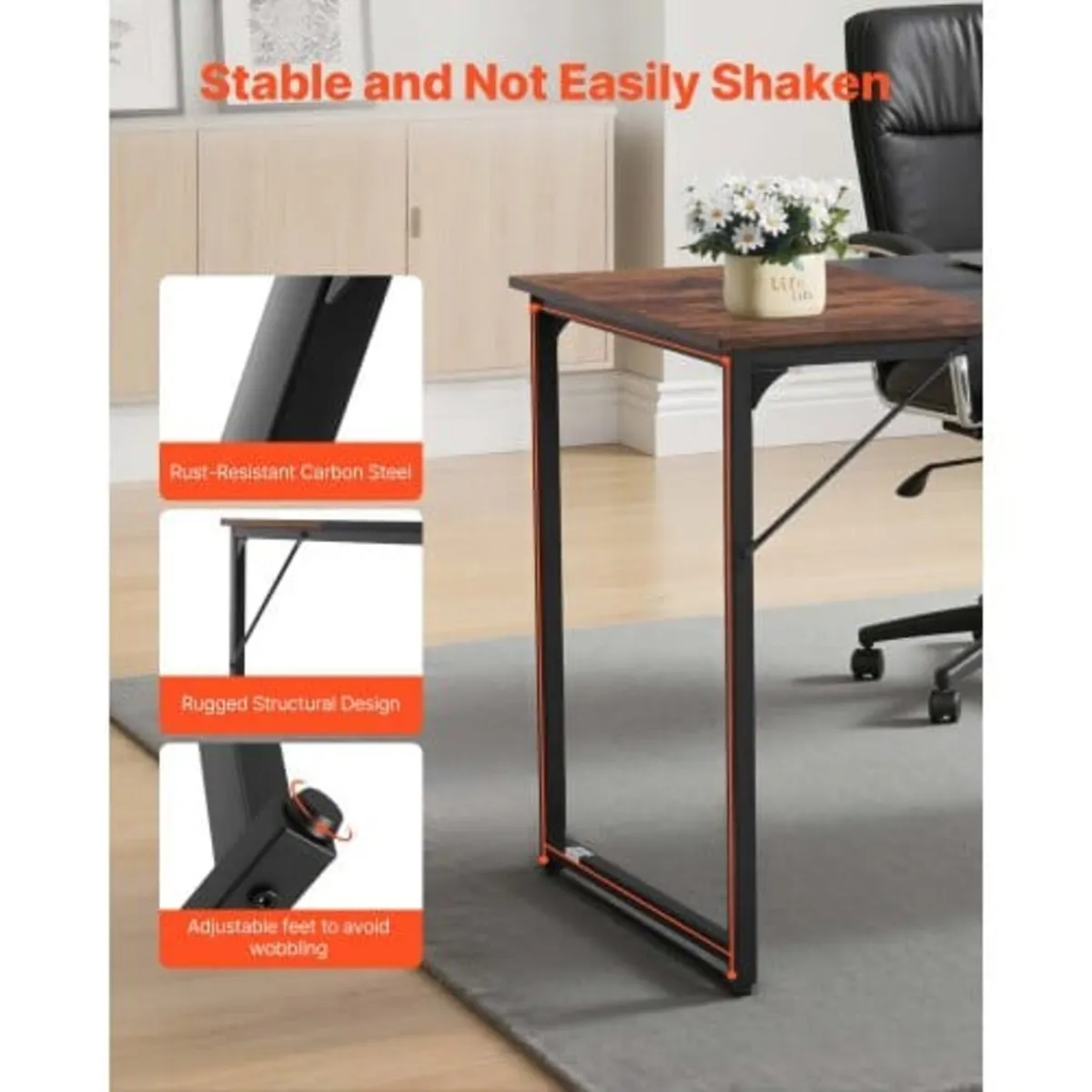 Computer Desk, 160 cm Office Gaming Desk for Home - Image 4