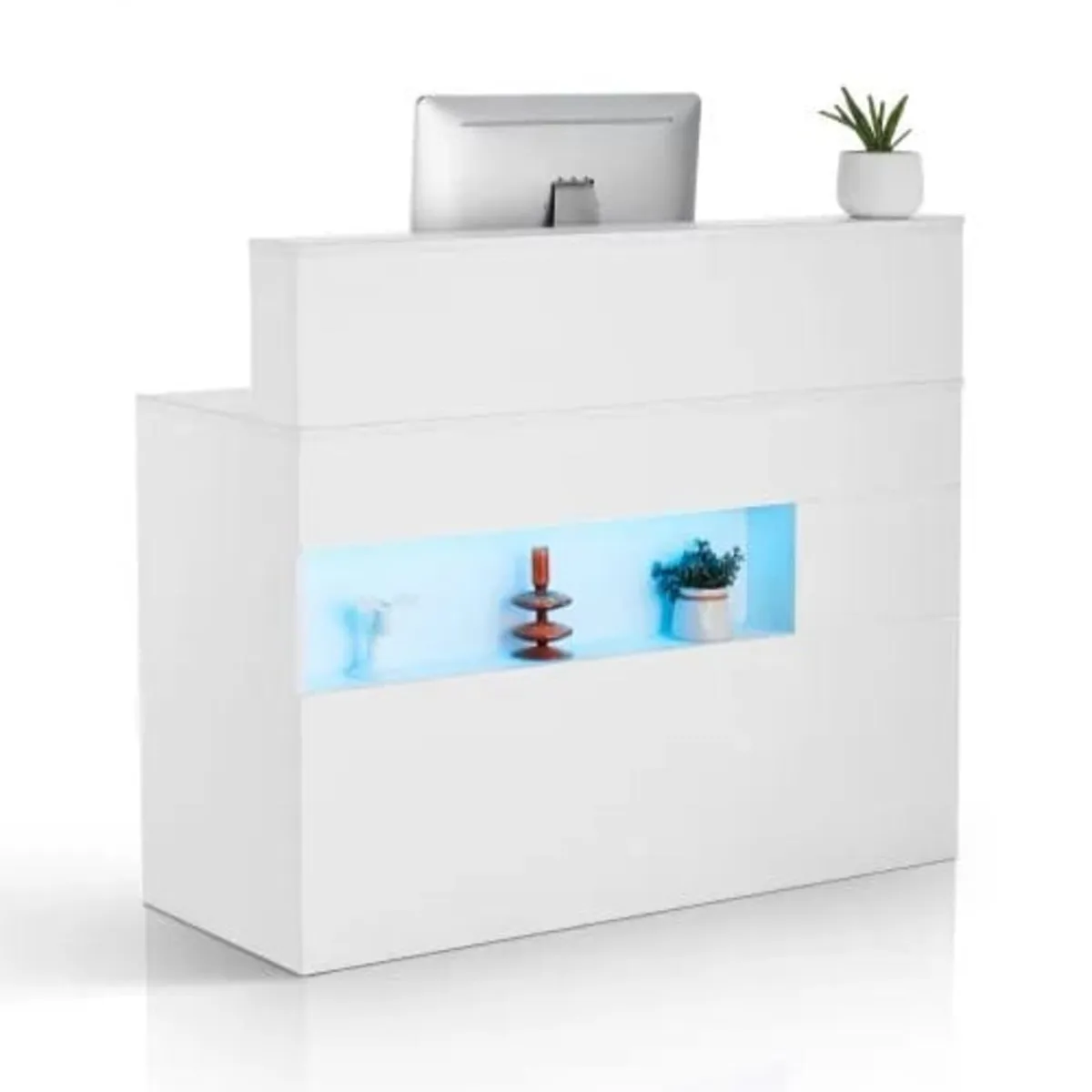 Reception Desk, 47.24 x 18.7 x 39.37 in Rectangula - Image 1