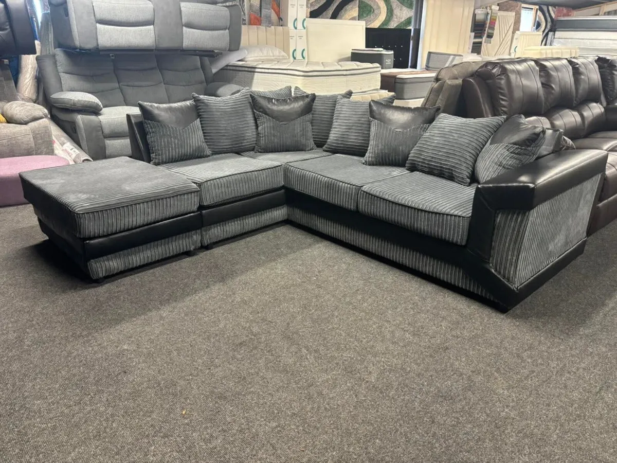 Dino L Shaped Jumbo Cord Fabric Sofa - Image 3