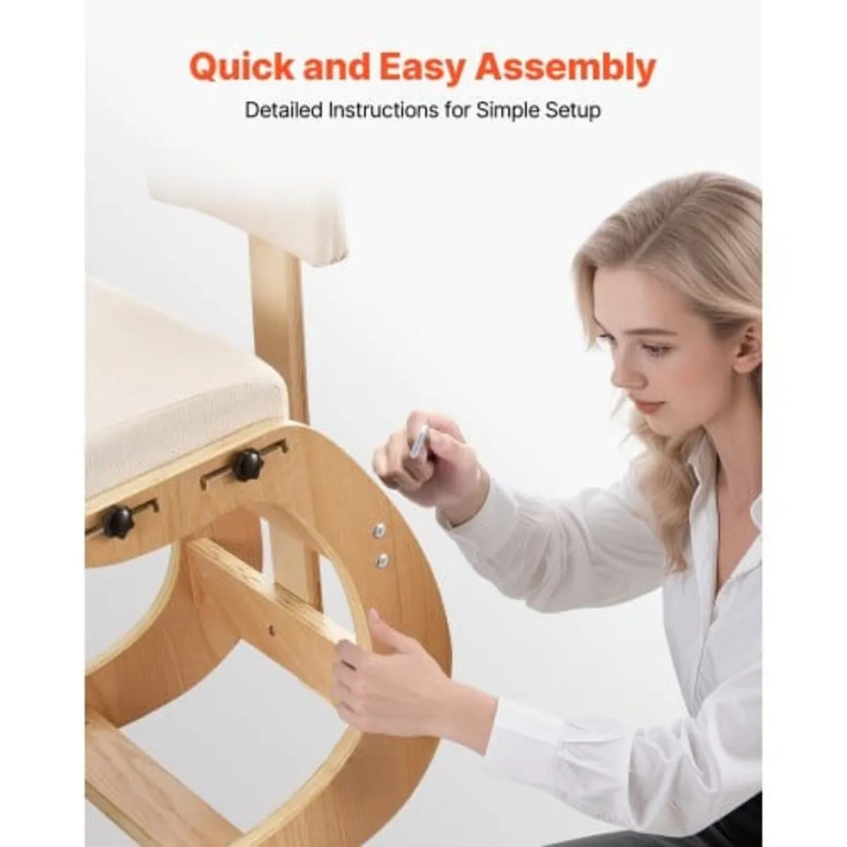 Ergonomic Kneeling Chair, Wooden Posture Knee Chai - Image 4