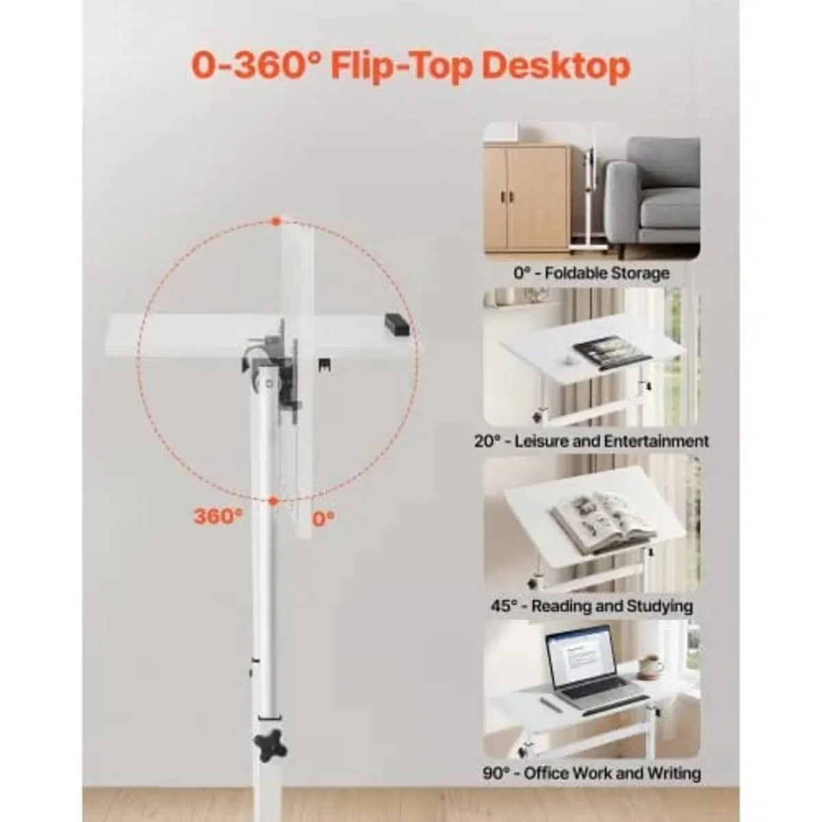 Standing Desk, Adjustable Height Mobile Stand Up D - Image 2