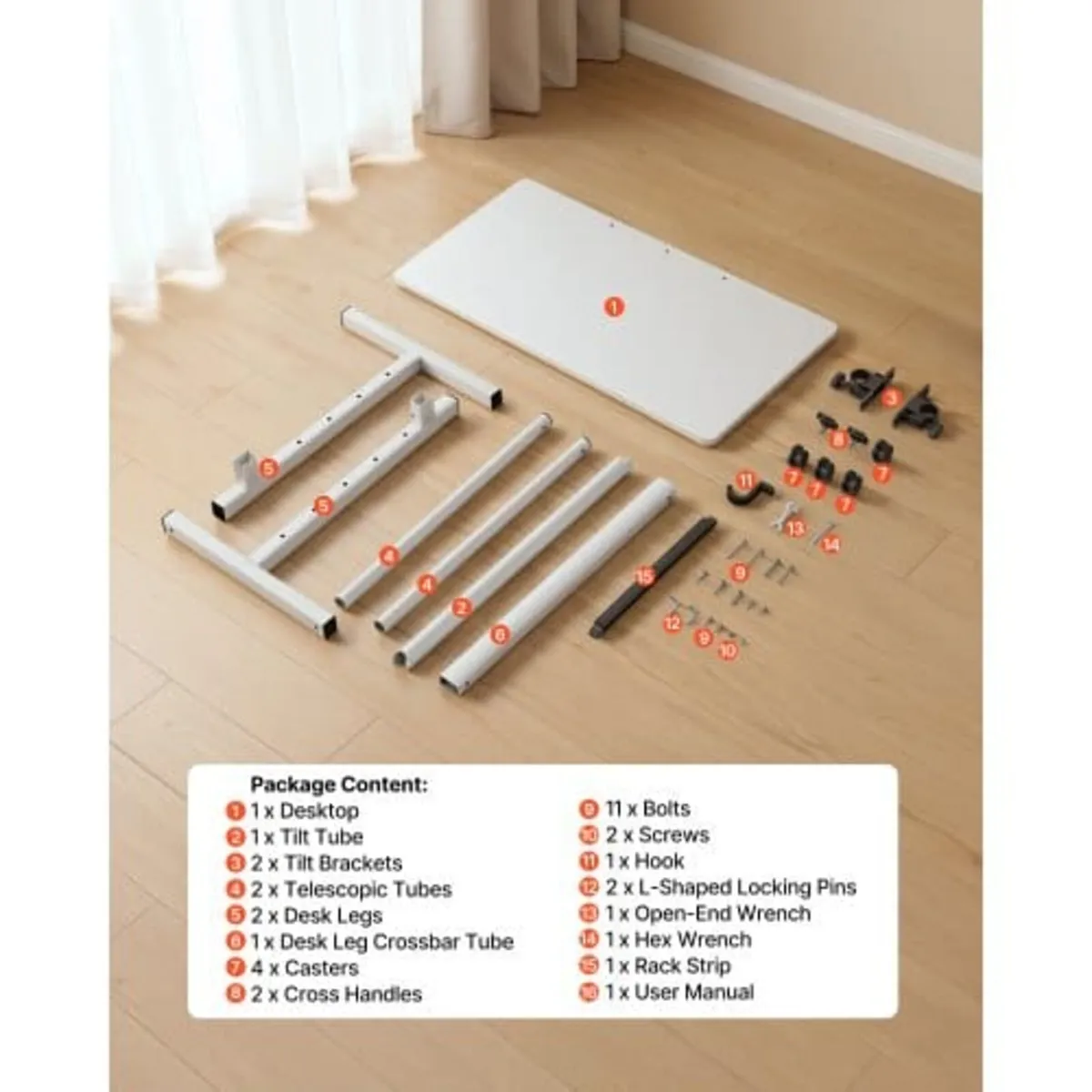 Standing Desk, Adjustable Height Mobile Stand Up D - Image 3