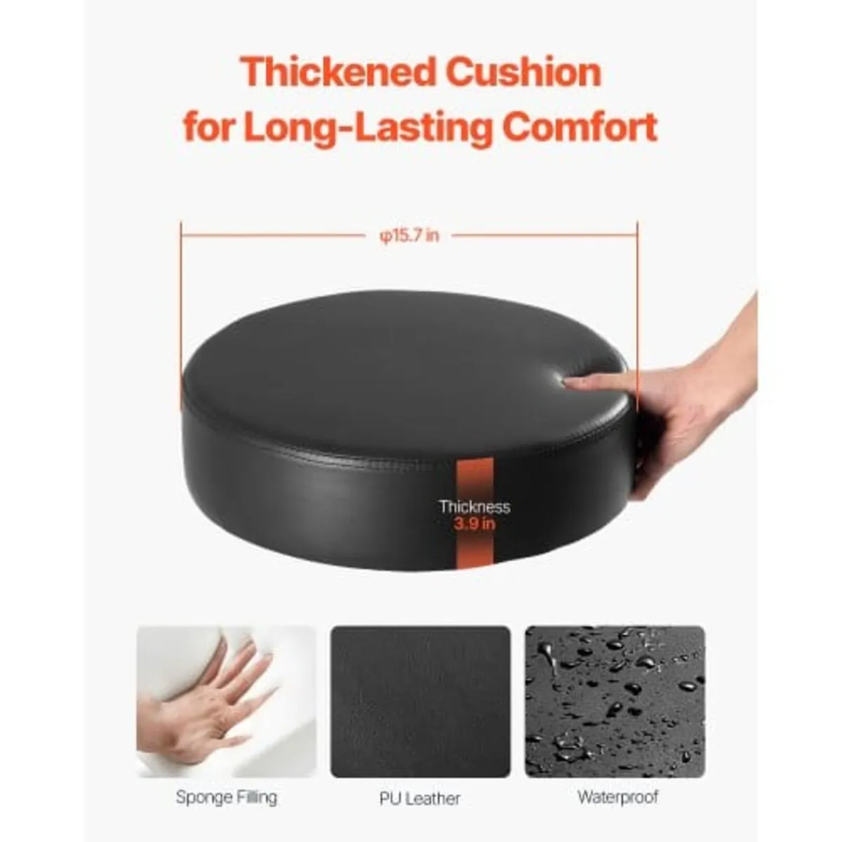 Rolling Stool with Wheels, 450 LBS Weight Capacity - Image 3