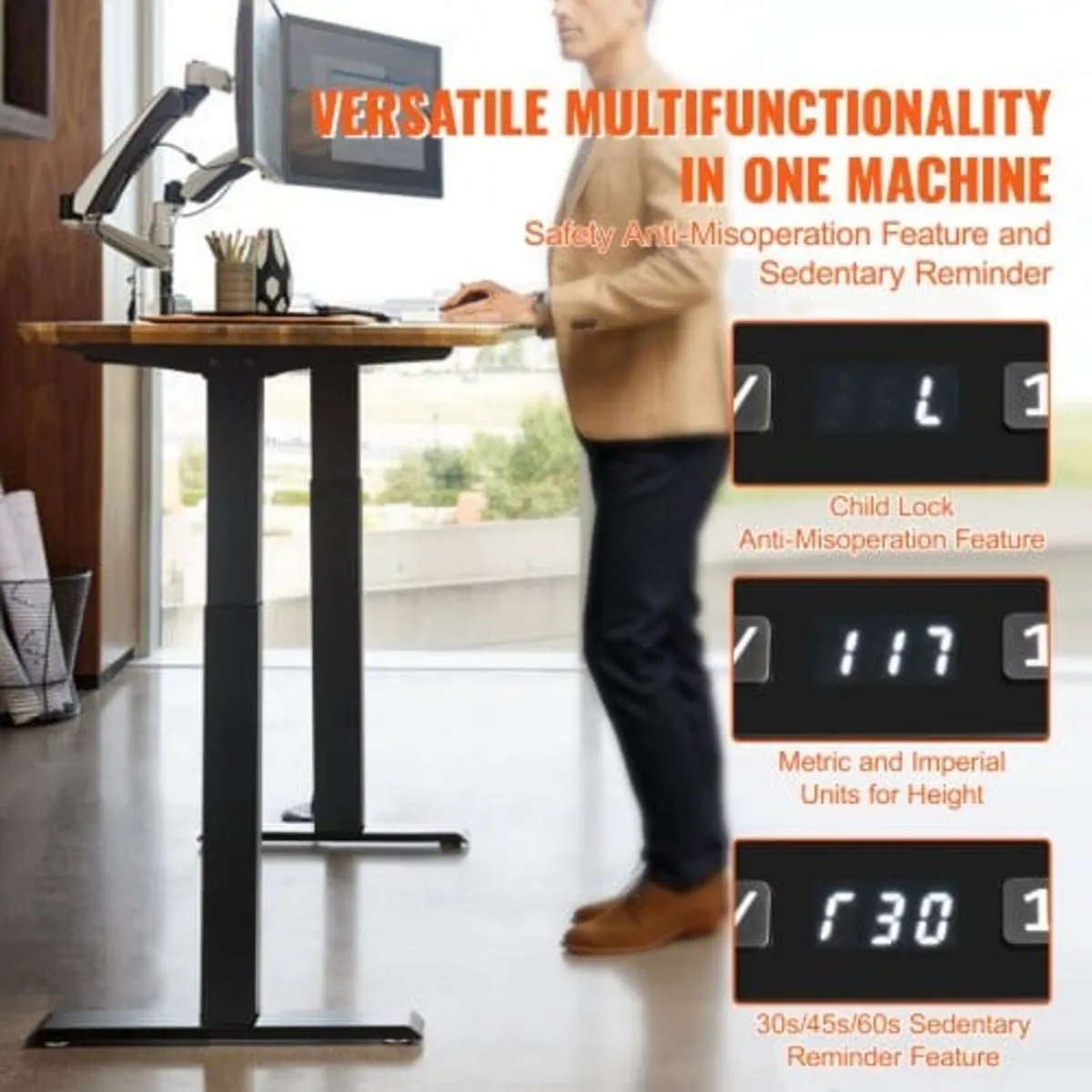 Standing Desk Frame, Adjustable 70-117 cm Height & - Image 4