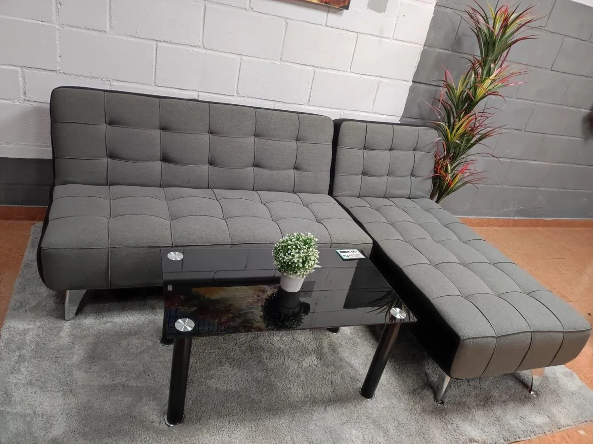 Dark grey fabric Nordic Comfort Chaise Sofa,198cm - Image 1