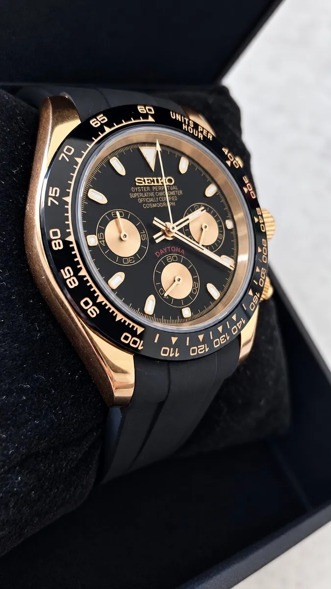 Seiko Daytona MOD 39mm Rose Gold Mod Watch - Image 2