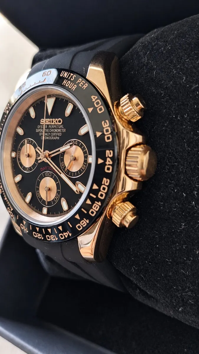 Seiko Daytona MOD 39mm Rose Gold Mod Watch - Image 3