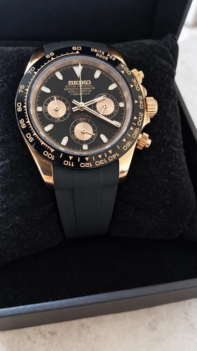 Seiko Daytona MOD 39mm Rose Gold Mod Watch - Image 1