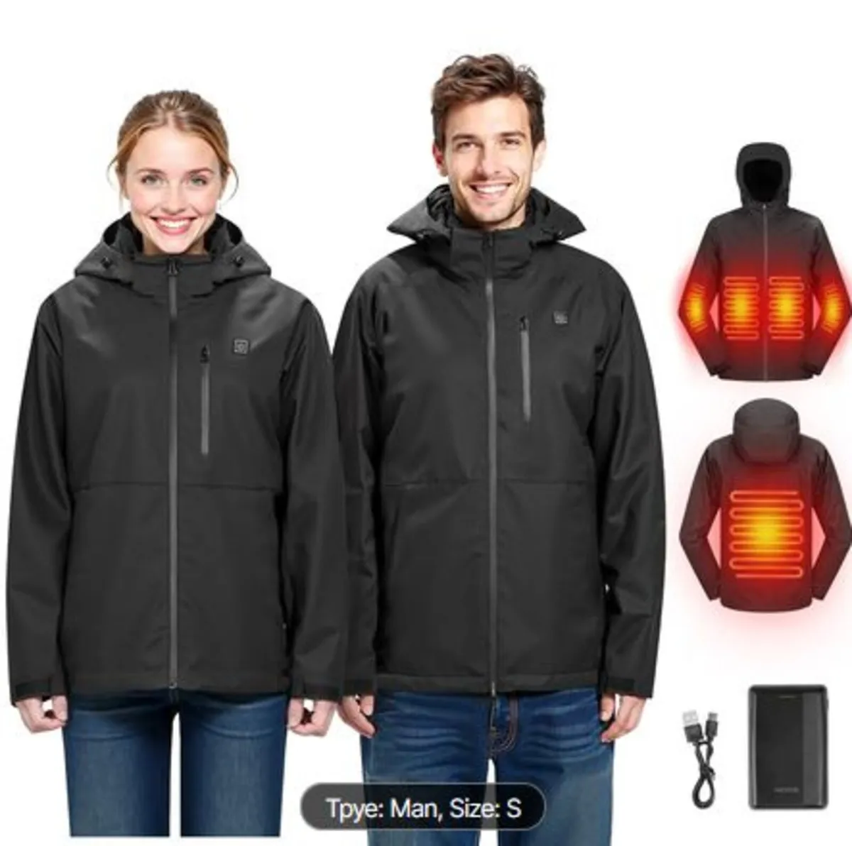 Heated Jacket for Men with 7.4V Battery,Soft Shel - Image 1