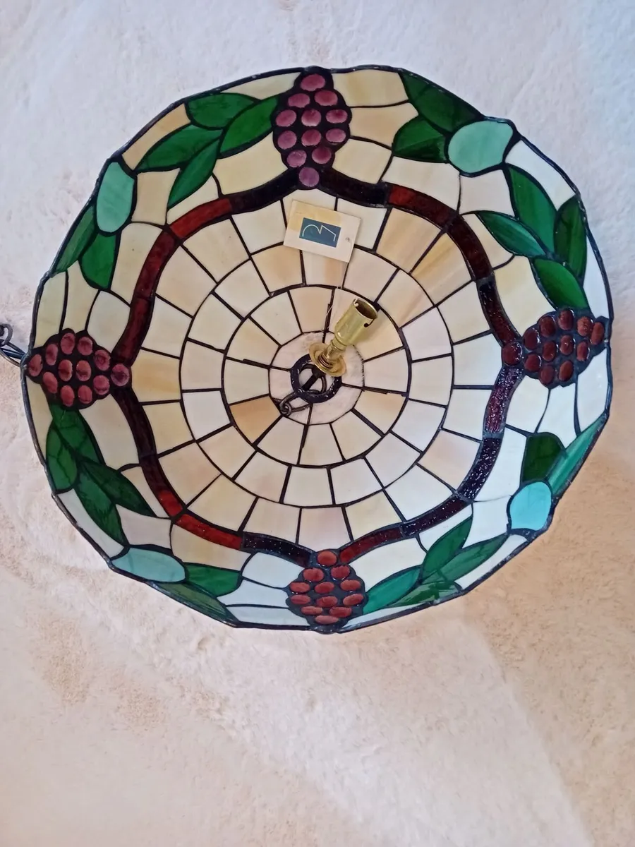 Tiffany style Vintage glass ceiling pendant - Image 2