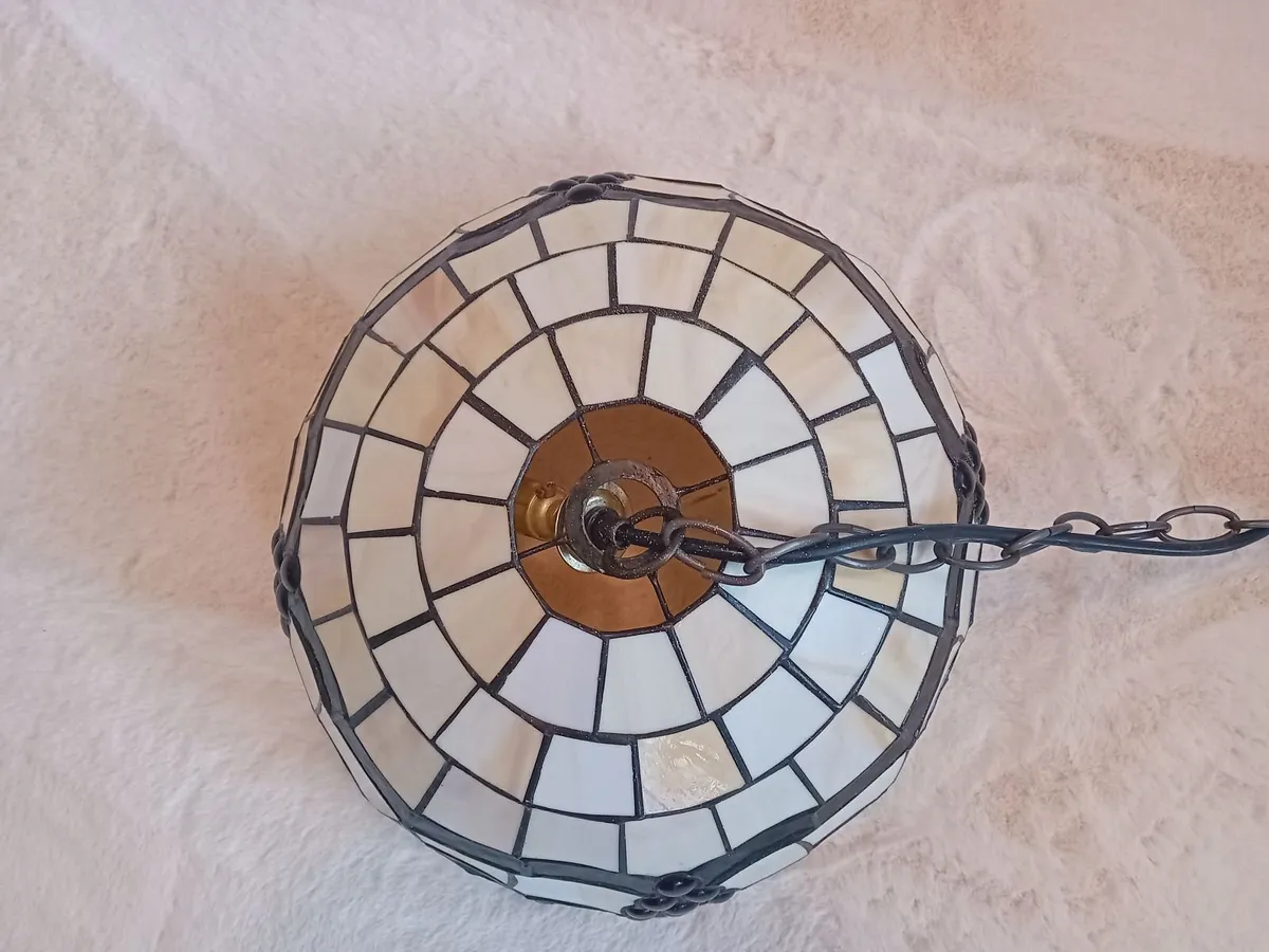 Tiffany style Vintage glass ceiling pendant - Image 3