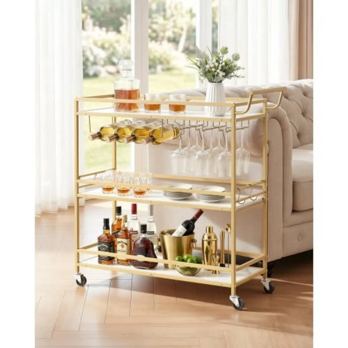 Bar Cart, 3 Tiers Home Kitchen Serving Carts, Mode - Image 1