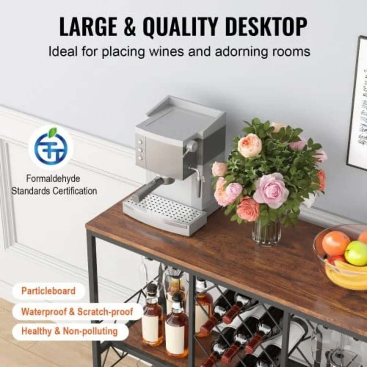 40 Inch Industrial Bar Cabinet, Wine Table for Liq - Image 2