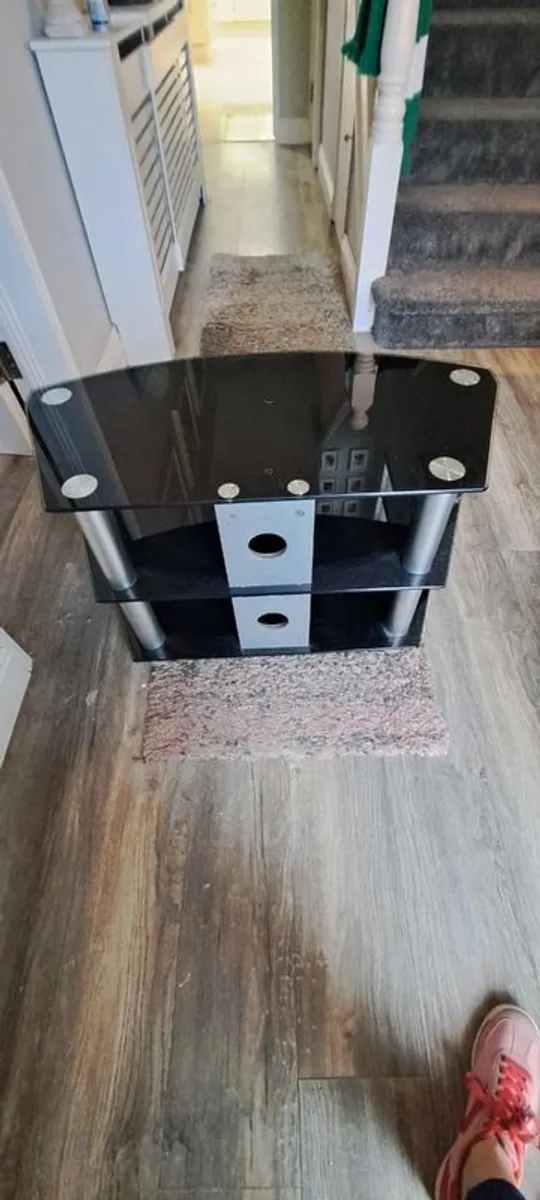 Tv stand  black gloss & chrome - Image 2