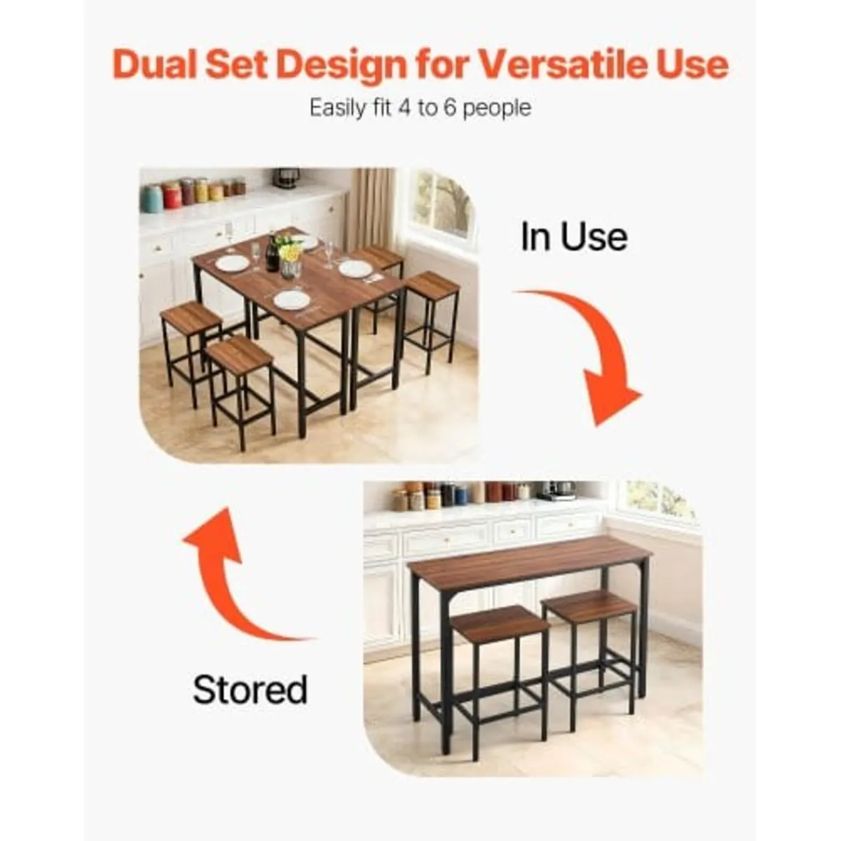 Bar Table, 3PCS 1193.8mm Bars Tables Set, Bar Tabl - Image 3