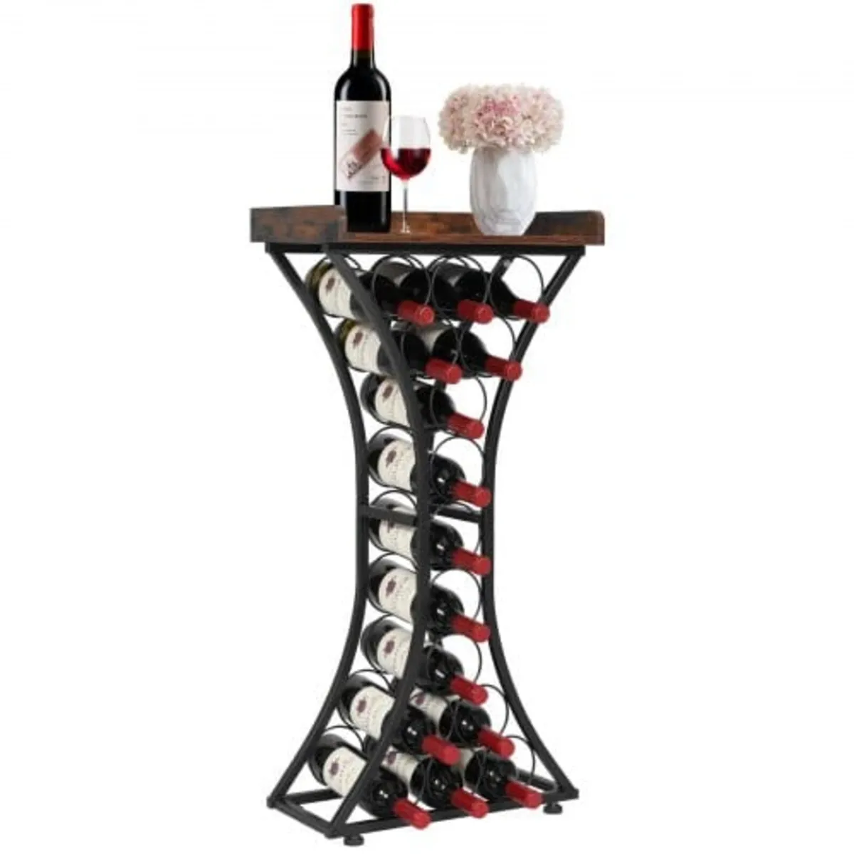 15 Bottle Wine Rack,Iron Freestanding Floor Wine H - Image 1