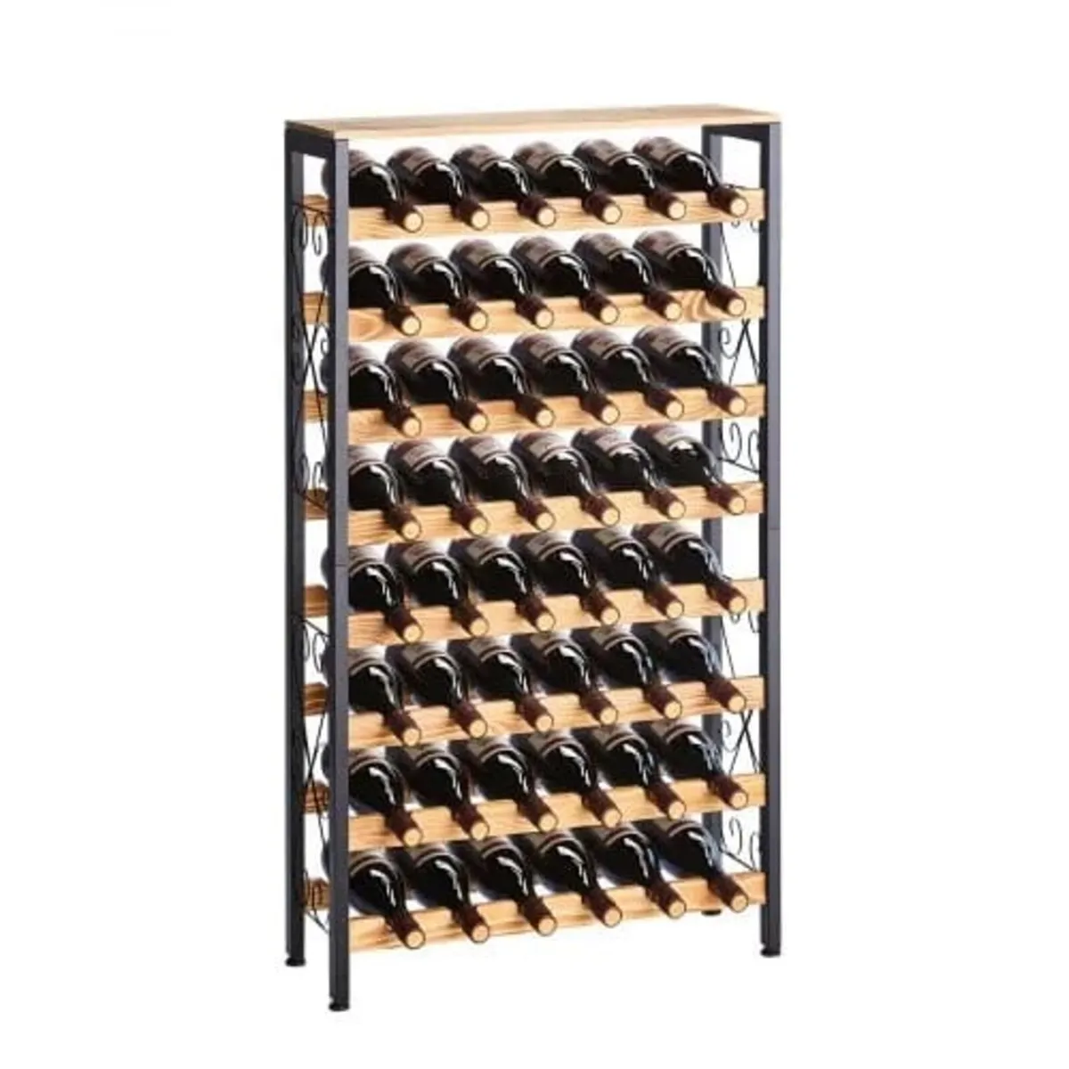 48 Bottle Wine Rack,8-Tier Iron Wine Bottle Holder - Image 1