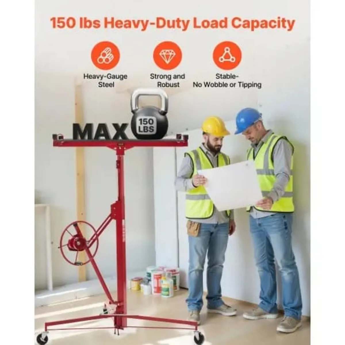 3353mm Drywall Lift, Heavy-Duty 68 kg Sheetrock Ho - Image 2