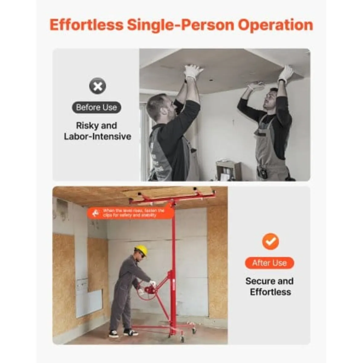 3353mm Drywall Lift, Heavy-Duty 68 kg Sheetrock Ho - Image 4