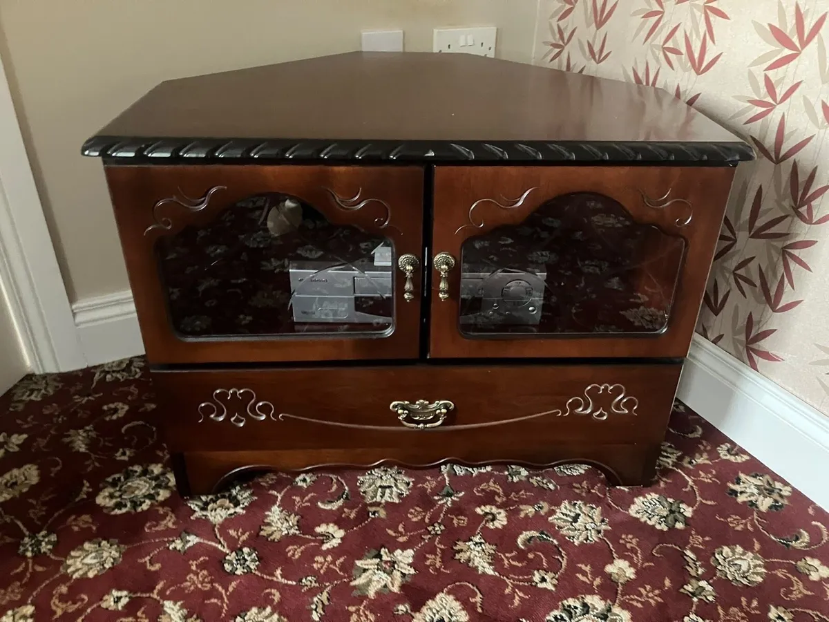 Wooden corner TV stand