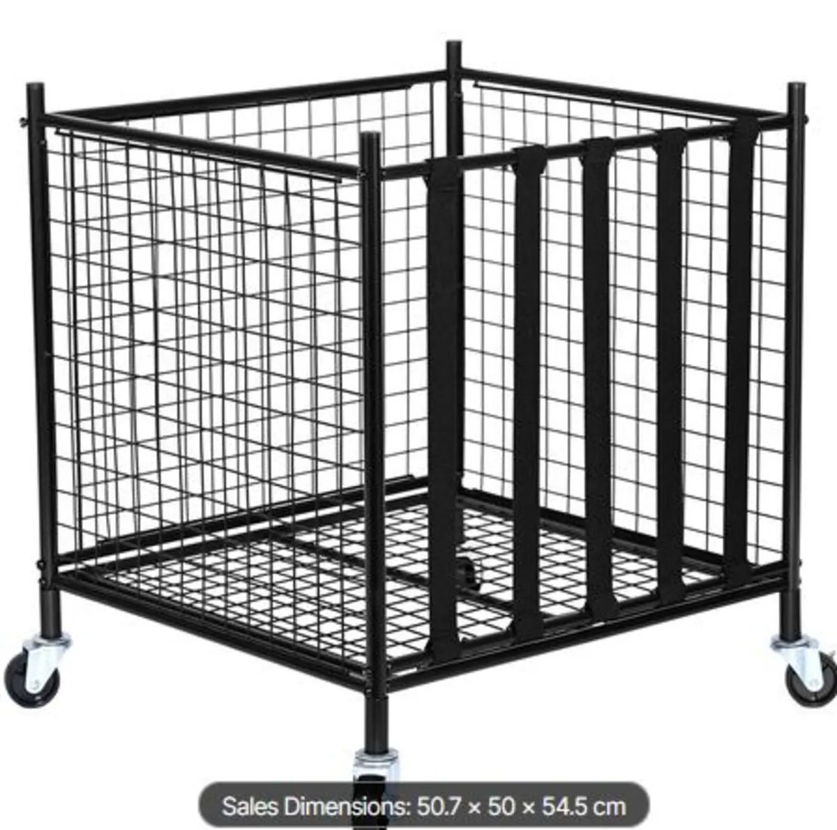 Rolling Sports Ball Storage Cart,Lockable Basketba - Image 4