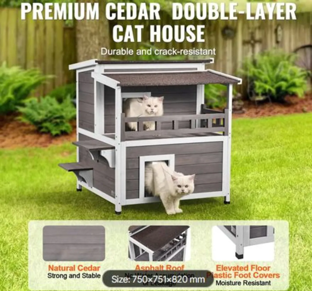 Outdoor Cat House Weatherproof, Feral Cat Shelter - Image 2