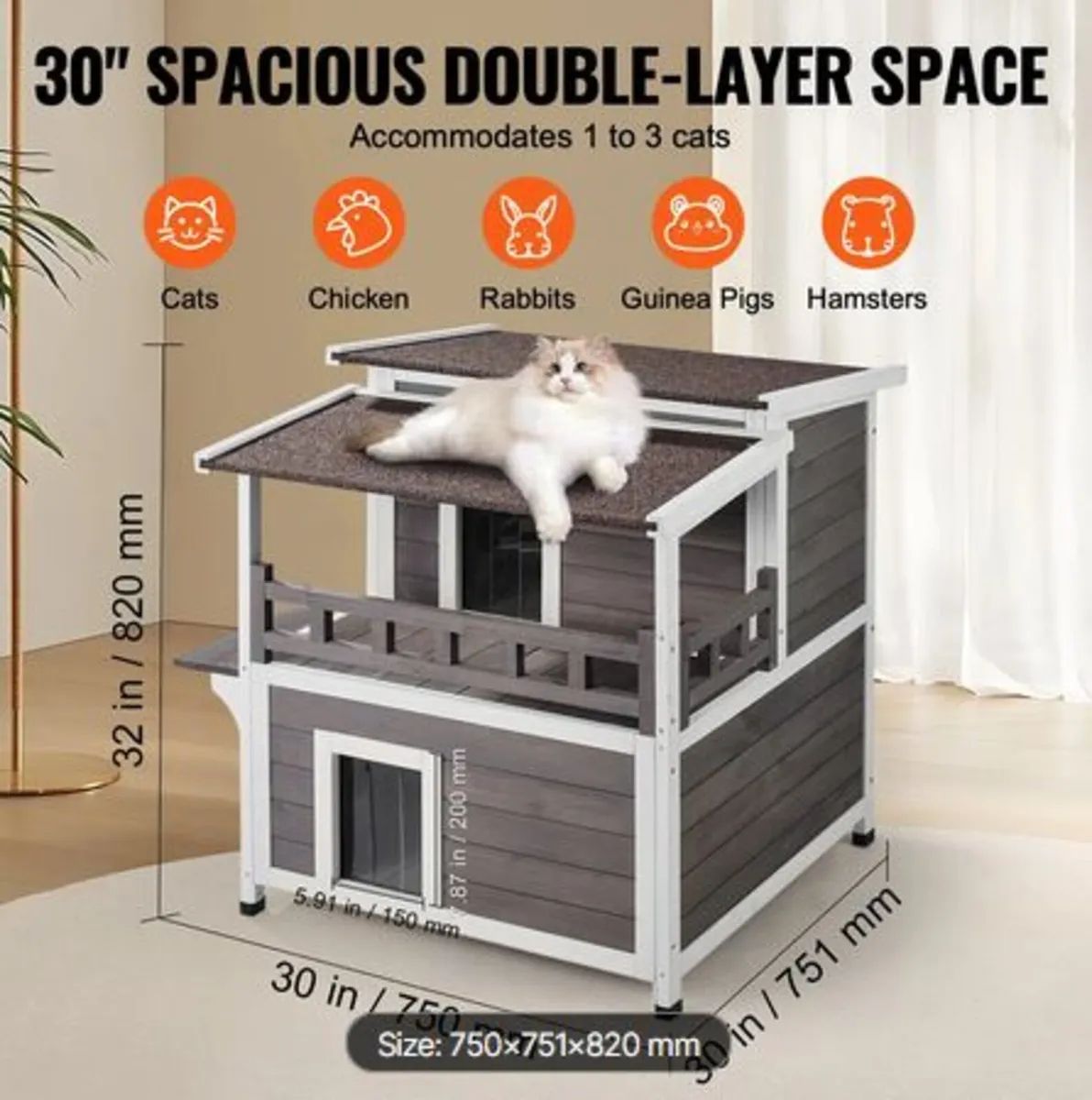 Outdoor Cat House Weatherproof, Feral Cat Shelter - Image 4